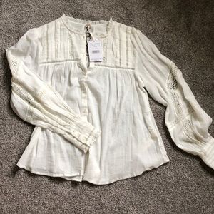 NWT Cream Boho Free People Top - XS-S